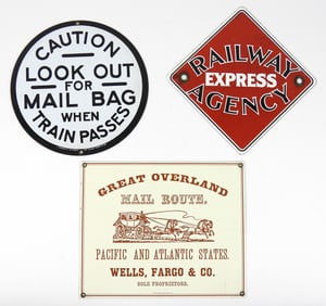 3PC Modern & Vintage Postal Service Signs