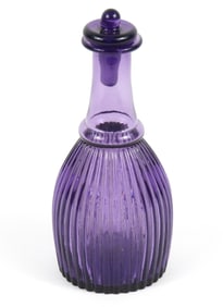 19C Amethyst Blown Mold Cruet Bottle