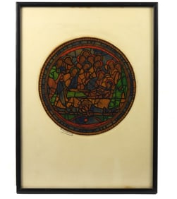 Lucy Garnot Cathedral Window Embossed Lithograph