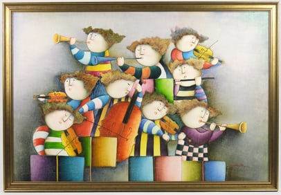 Joyce Roybal Musicians Painting