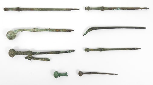 Collection of Ancient Bronze Age Pin Items