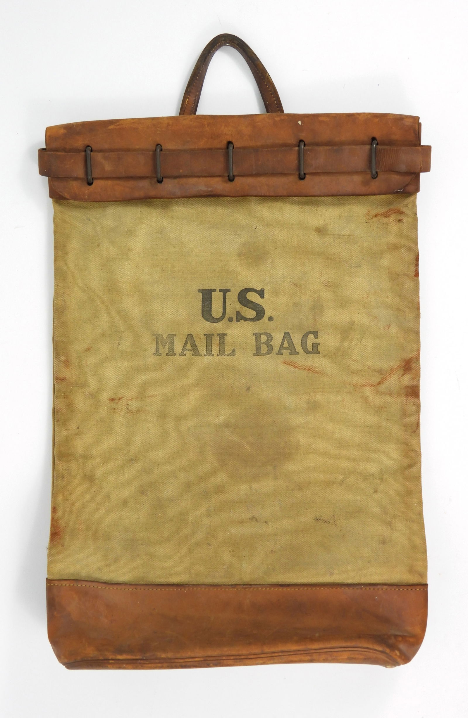 C1943 US Canvas & Leather Mail Bag (1 of 7)