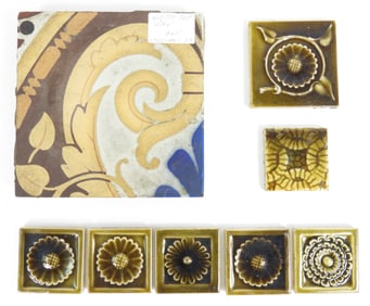 8PC J & J.G. Low & Minton Tiles