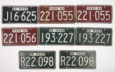 8PC Massachusetts License Plates