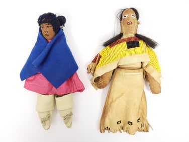 2PC Hand Made Native American Dolls