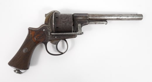 19C Engraved Brevete Pinfire Revolver