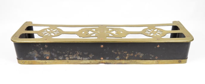 Early Brass Fireplace Trivet Fender