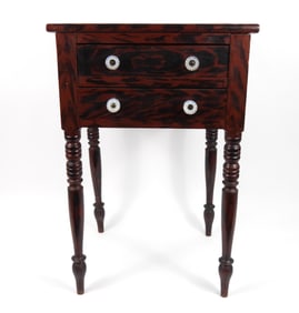 19C Sheraton Grain Painted Turned Leg Stand