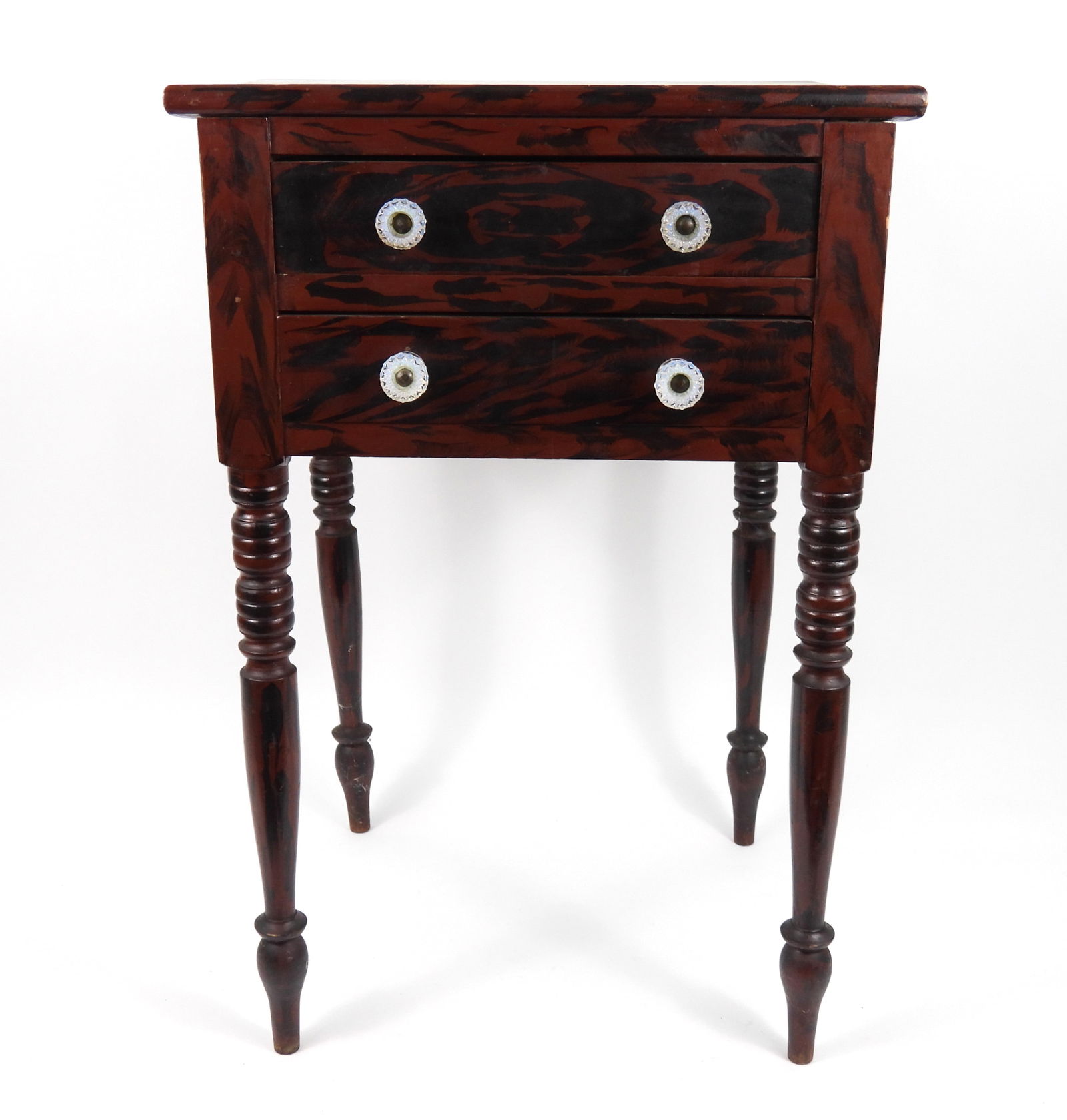 19C Sheraton Grain Painted Turned Leg Stand (1 of 8)