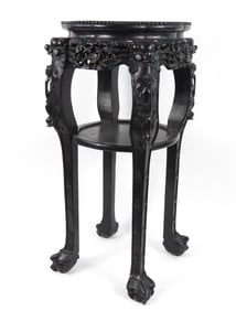 Chinese Marble Inlay Plant Stand