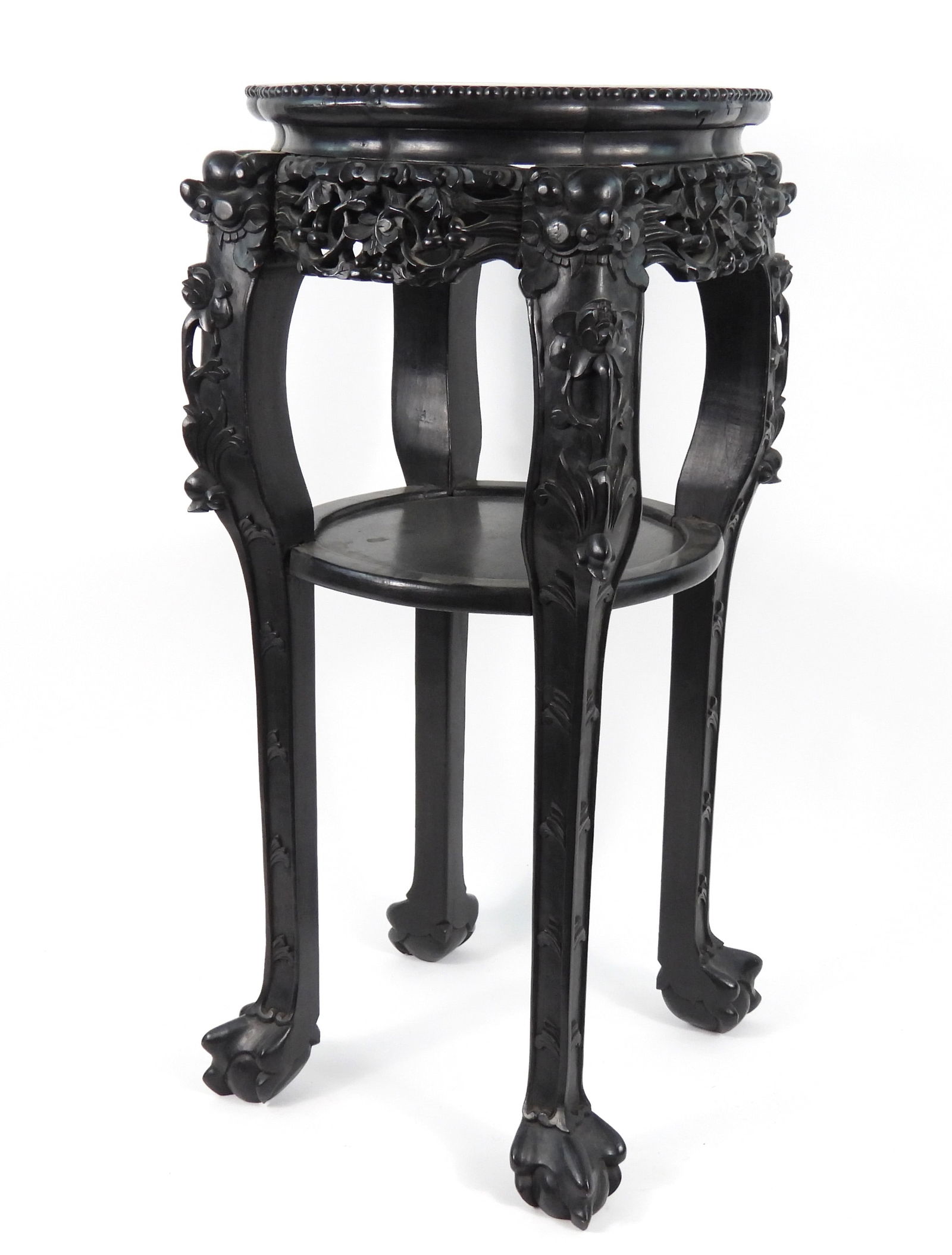 Chinese Marble Inlay Plant Stand (1 of 8)