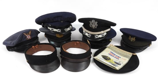 Collection of Military & Uniform Visor Caps