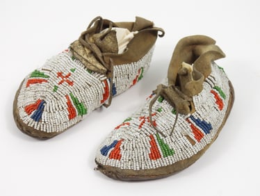 Native American Beaded Child's Moccasins