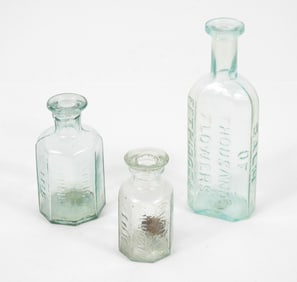 3PC 19C Harrison's Ink & Balm Bottles