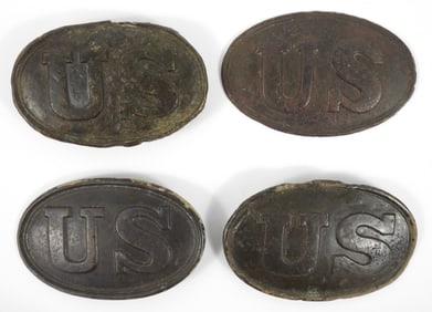 Four Dug Civil War-era US Belt and Box Plates