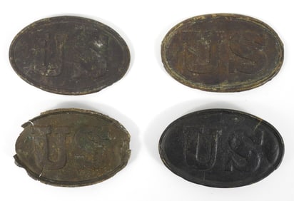 Four Dug Civil War-era US Plates