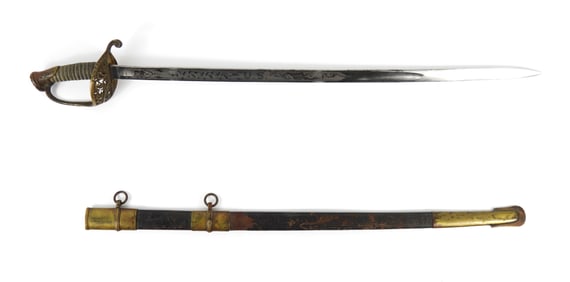 Identified US Model 1850 Foot Officers Sword