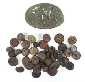 Dug SNY Belt Plate and Buttons