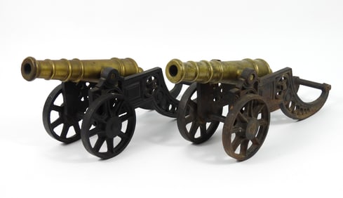 Pair of Brass-Barreled Toy Cannons