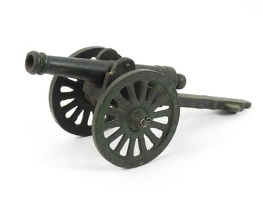 Painted Cast Iron Toy Signal Cannon