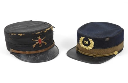 Two 1890s Militia/Veteran's Caps