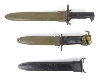 Two U.S. Bayonets and a Scabbard