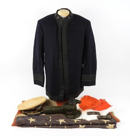 Grouping Of Military Items & Flag