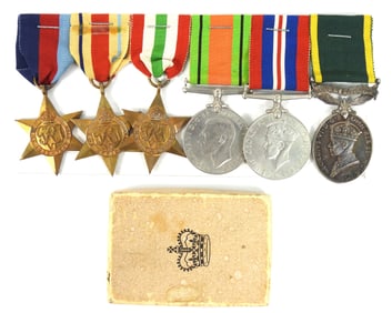 WWII British Medal Grouping I'D W-Hanging Bar