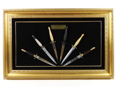 Framed Commemorative Victory Knife Set