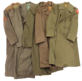 Five USMC Overcoats