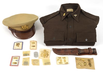 WWII I'D Army Officer Grouping W-Knife