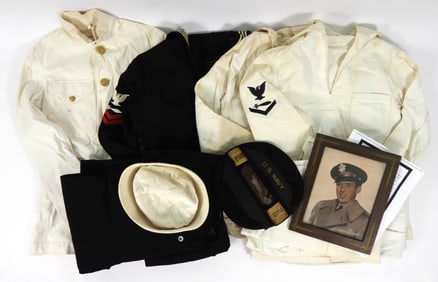 WWII Navy I'D Uniform Lot