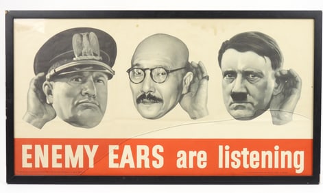 WWII "Enemy Ears are Listening" Poster