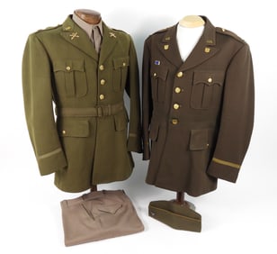 Two WWII-era Army Officer's Uniforms