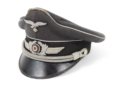 WWII German Luftwaffe Officer's Visor Cap