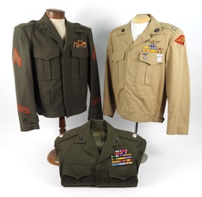 Three USMC Vandergrift/Eisenhower-style Jackets