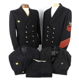 Four US Navy CPO Dress Coats