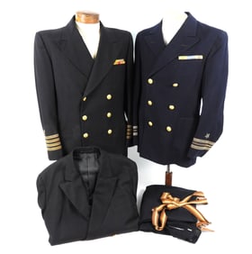 Three US Navy Officer's Dress Coats
