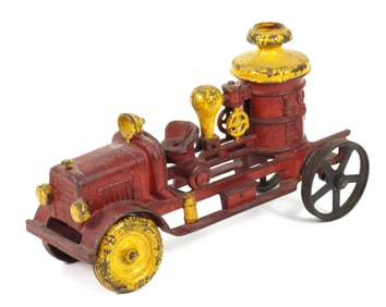 Vintage Red Cast Iron Pump Firetruck