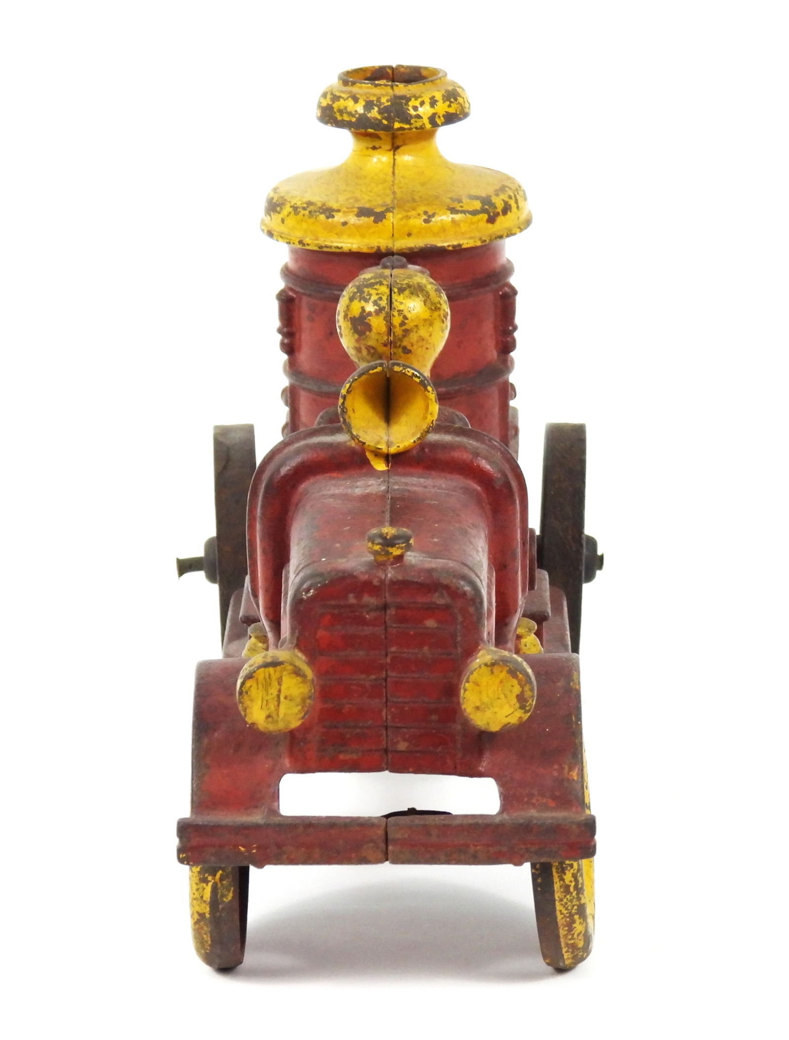 Vintage Red Cast Iron Pump Firetruck - 3