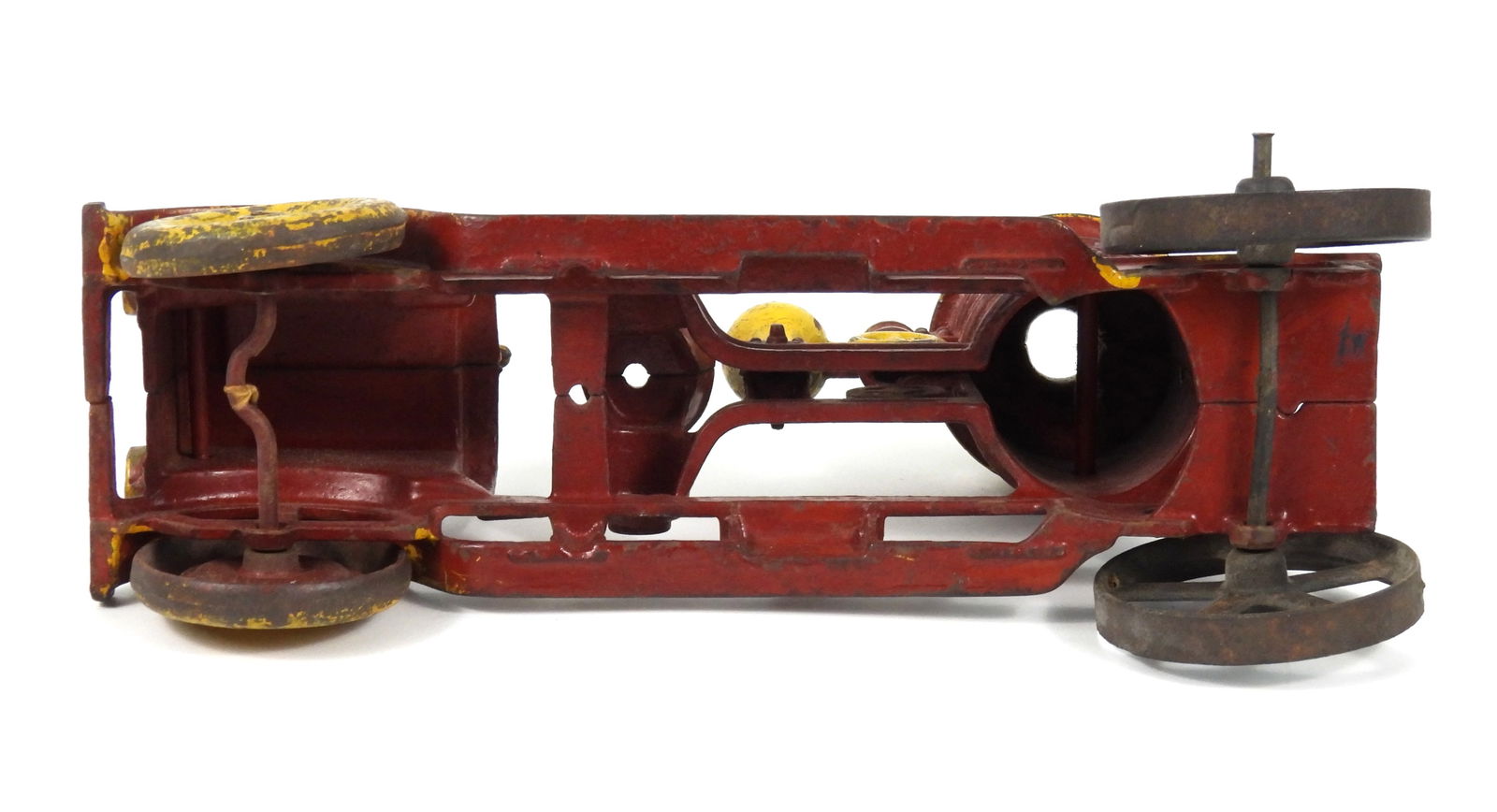 Vintage Red Cast Iron Pump Firetruck - 6