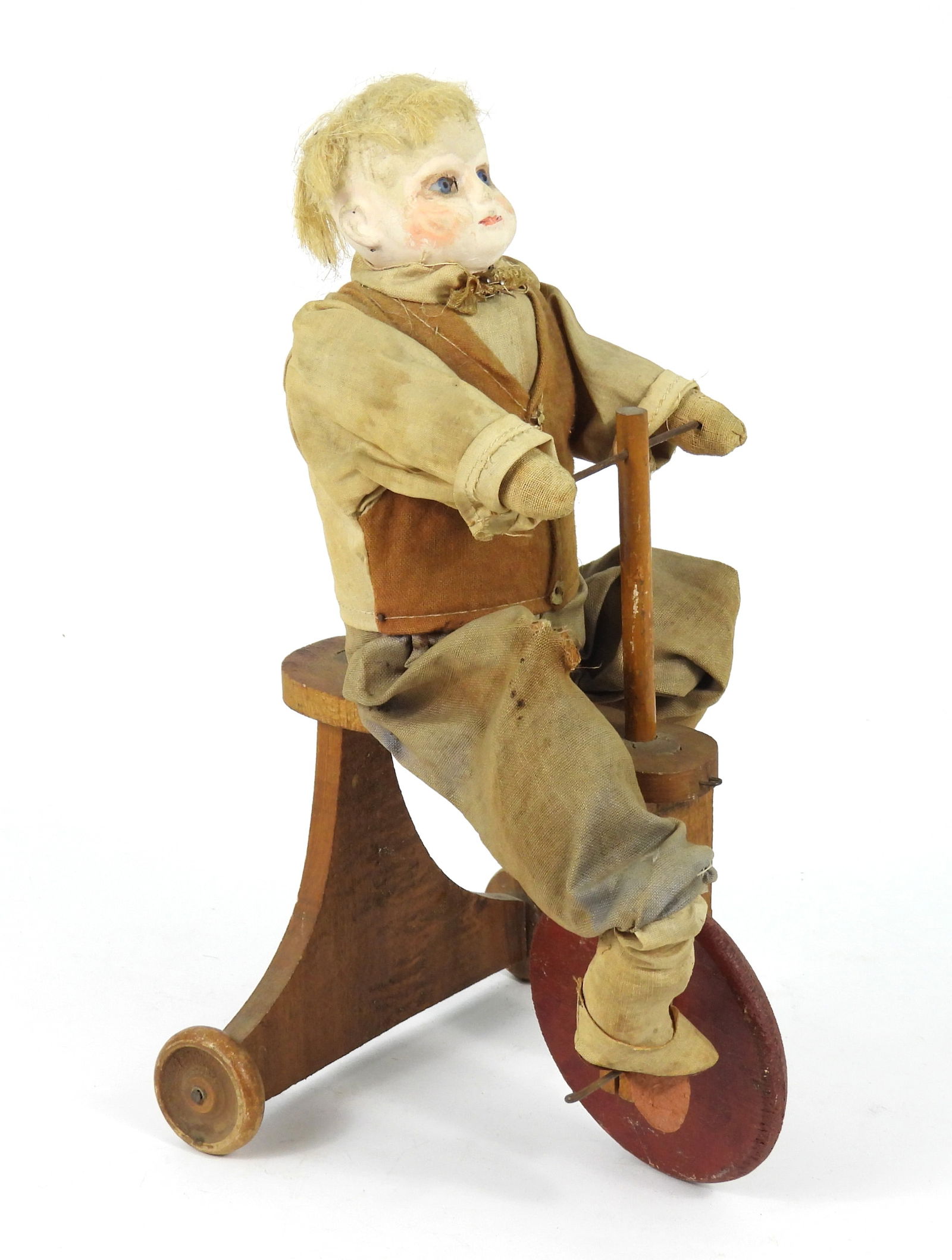 19C Bisque Head Bike Riding Boy Doll - 2