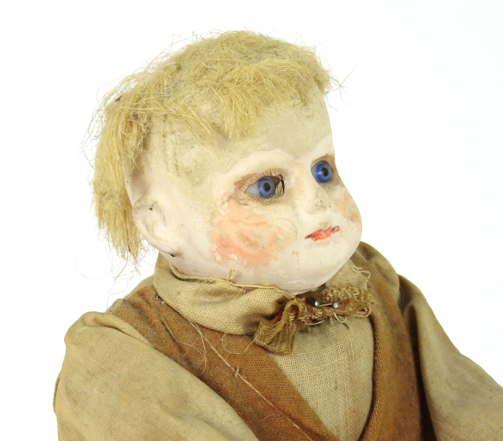 19C Bisque Head Bike Riding Boy Doll - 3