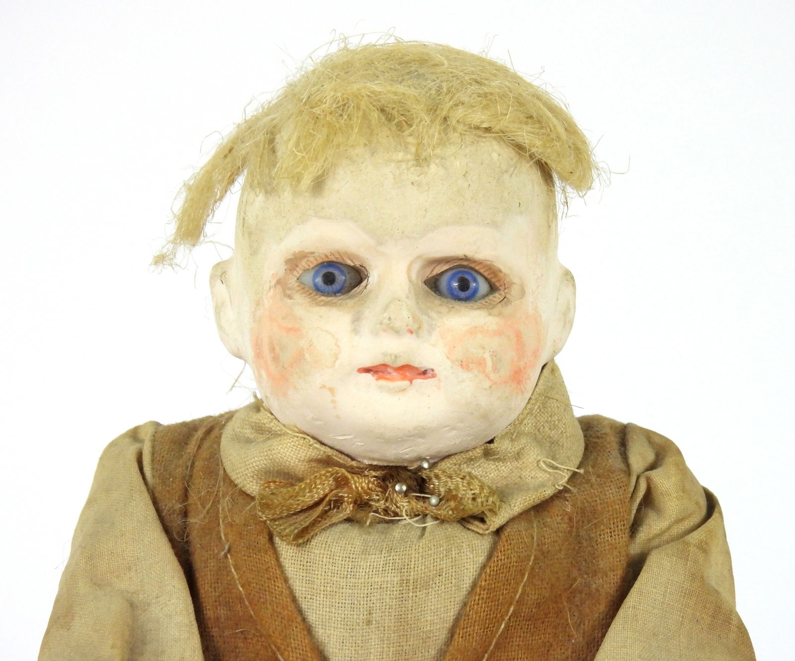 19C Bisque Head Bike Riding Boy Doll - 4