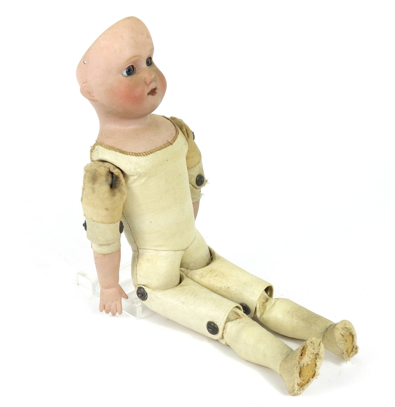 2PC 19C German Bisque Headed Dolls - 4