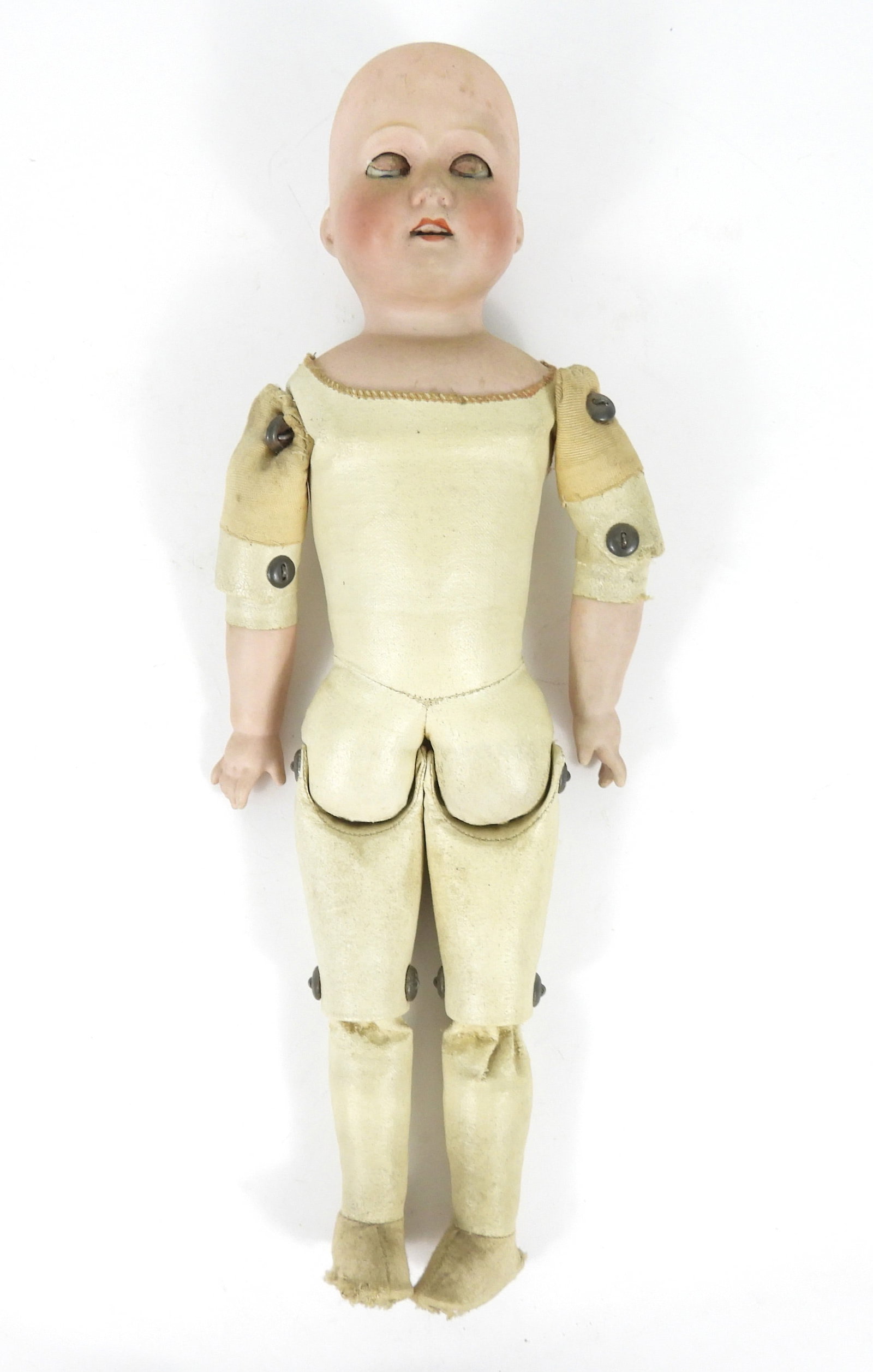 2PC 19C German Bisque Headed Dolls - 6