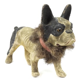 19C French Growler Bulldog Pull Toy