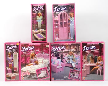 6PC 1987 Barbie Sweet Roses Play Sets
