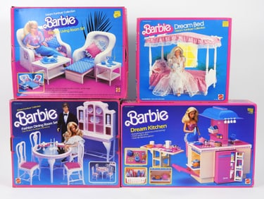 4PC C.1980s Barbie Dream Furniture Collection Sets
