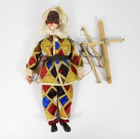 Contemporary Arlecchino Harlequin Marionette